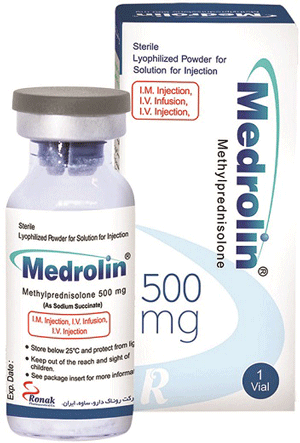 متیل پردنیزولون سدیم سوکسینات  500mg پودر برای سوسپانسیون تزریقی