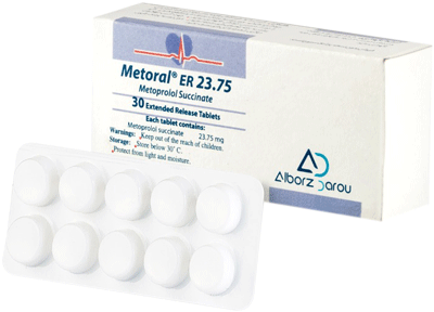 متوپرولول سوکسینات 23.75mg قرص پیوسته رهش خوراکی