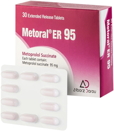متوپرولول سوکسینات 95mg قرص پیوسته رهش خوراکی