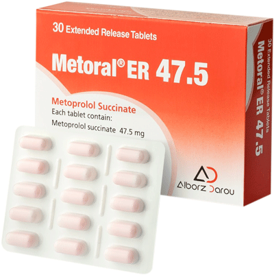 متوپرولول سوکسینات 47.5mg قرص پیوسته رهش خوراکی