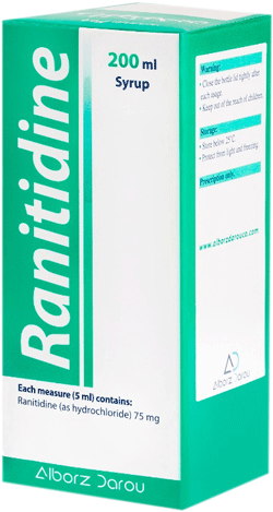 رانیتیدین  75mg/5mL,200mL محلول خوراکی