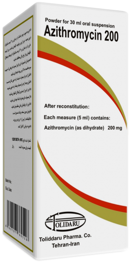 آزیترومایسین  200mg/5mL,30mL پودر خوراکی