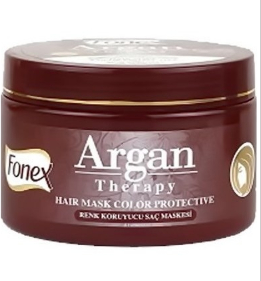 فراورده های حالت دهنده ،نرم کننده وتثبیت کننده آرایش مو (کرمها ، لوسیونها وروغنها) FONEX Hair Mask Color Protective Argan Therapy 500 ml