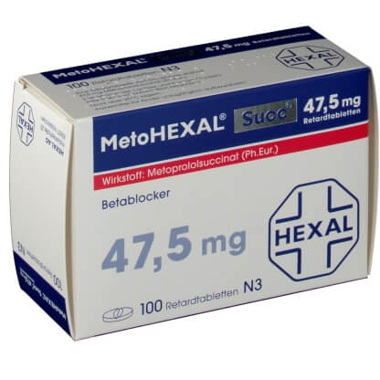 متوپرولول سوکسینات 47.5mg قرص پیوسته رهش خوراکی