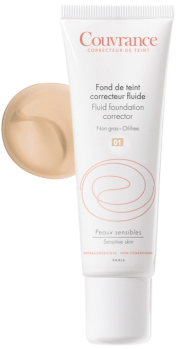 کرم پودر وپایه های آرایشی AVENE Fluide Foundation Corrector for Sensitive Skin SPF 15 (Couvrance Fond de Teint Correcteur Fluide SPF 15) MIEL