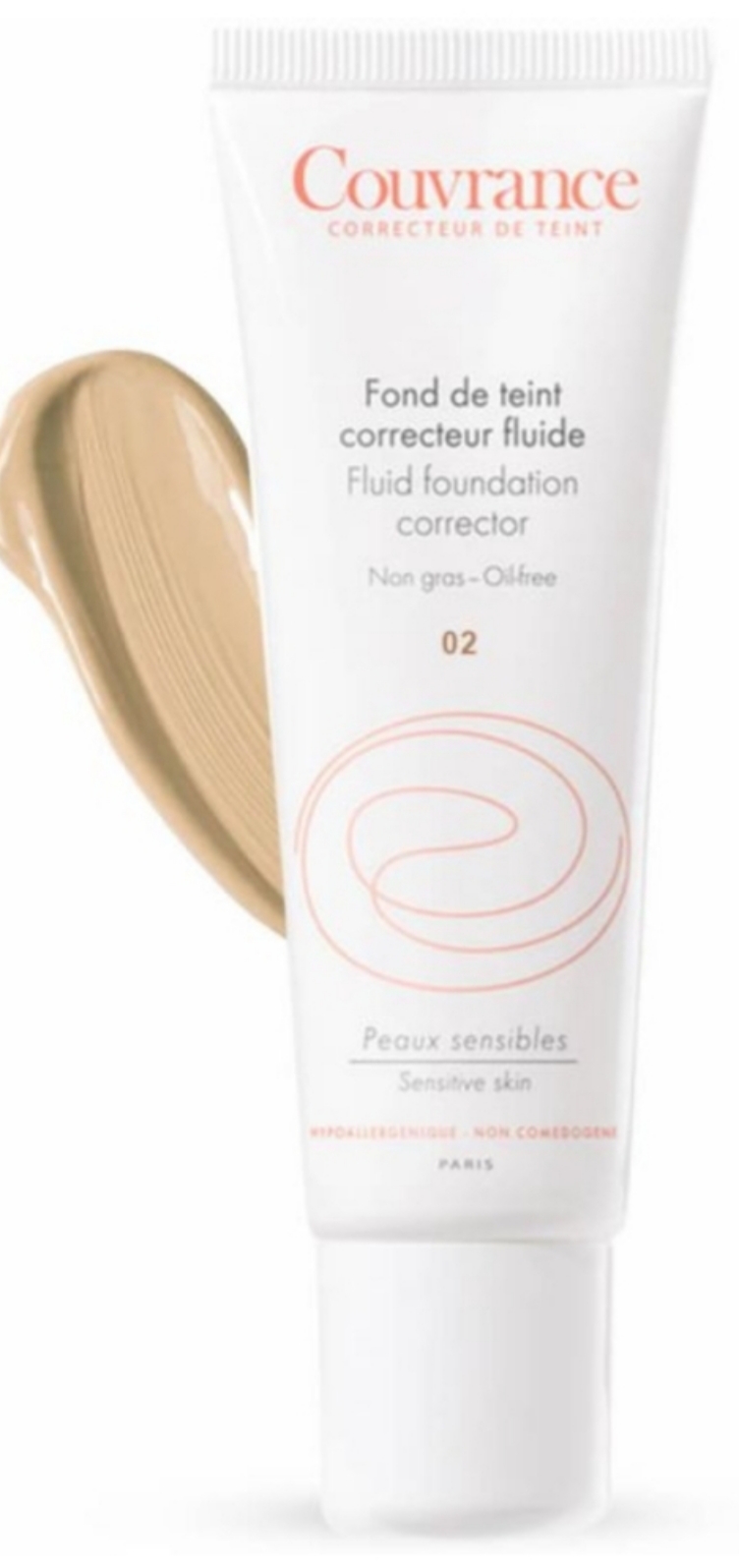 کرم پودر وپایه های آرایشی AVENE Fluide Foundation Corrector for Sensitive Skin SPF 15 (Couvrance Fond de Teint Correcteur Fluide SPF 15)