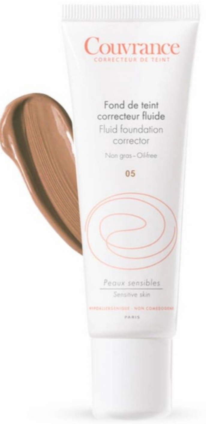 کرم پودر وپایه های آرایشی AVENE Fluide Foundation Corrector for Sensitive Skin SPF 15 (Couvrance Fond de Teint Correcteur Fluide SPF 15) SABLE