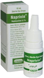 نفازولین هیدروکلراید  0.1%,10mL قطره محلول چشمی